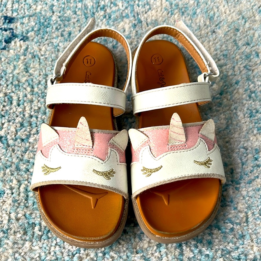 Girls Cat & Jack unicorn sandals size 11T
